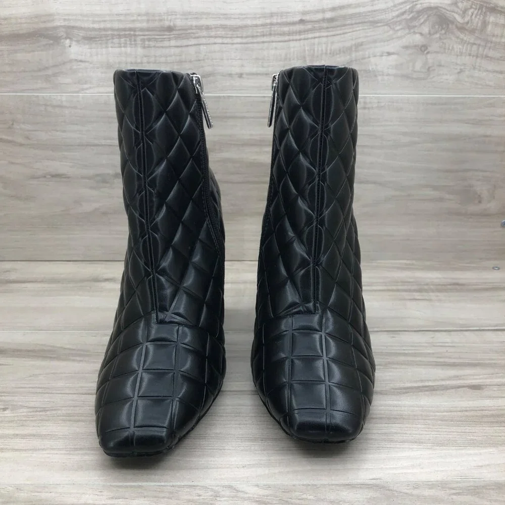 Cape Robbin Ankle Boots Womens 9 Black Quilted Zip Booties - Picture 5 of 11